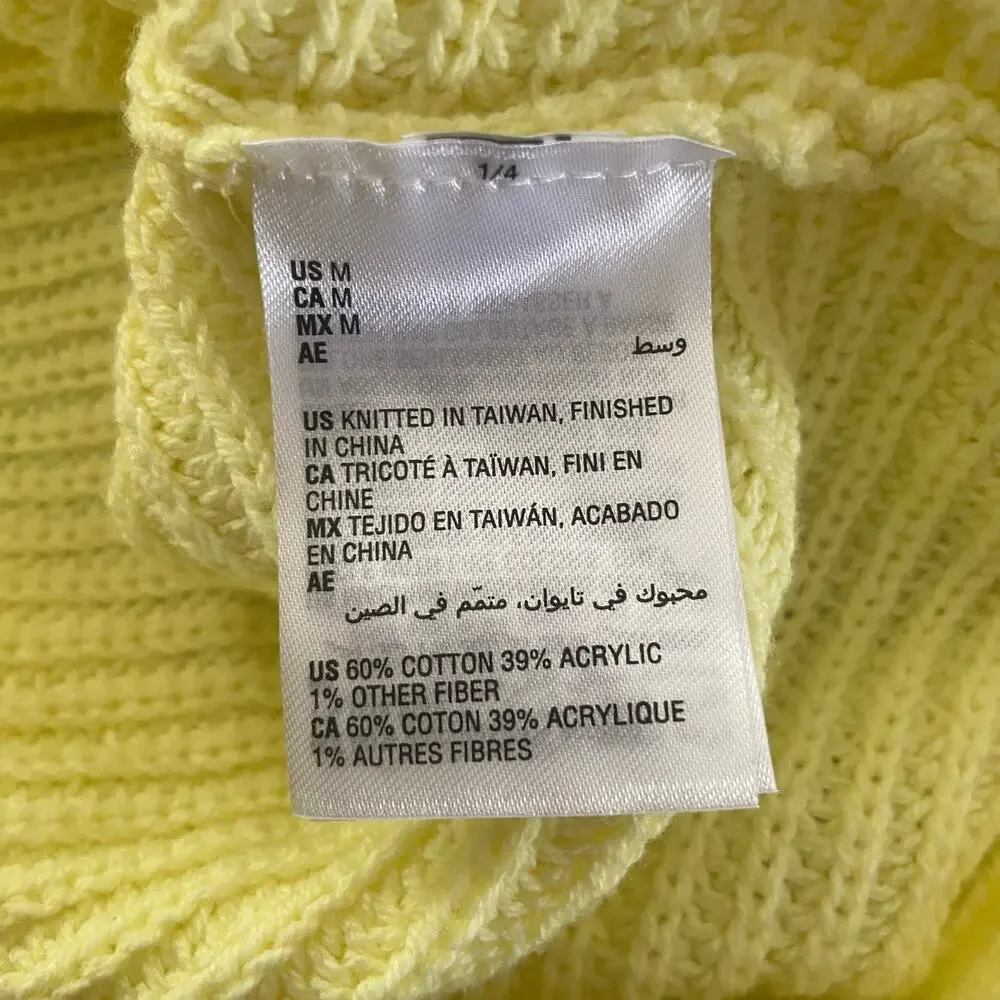 Boxy Cropped Knit Sweater NWT + Gold Tone Necklace | Cotton Blend Y2K Top M